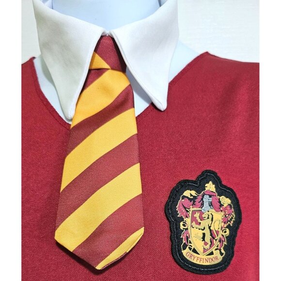 Harry Potter Gryffindor Costume Hermione Dress Collar Tie Hogwarts Girls 10-12 - Picture 3 of 6